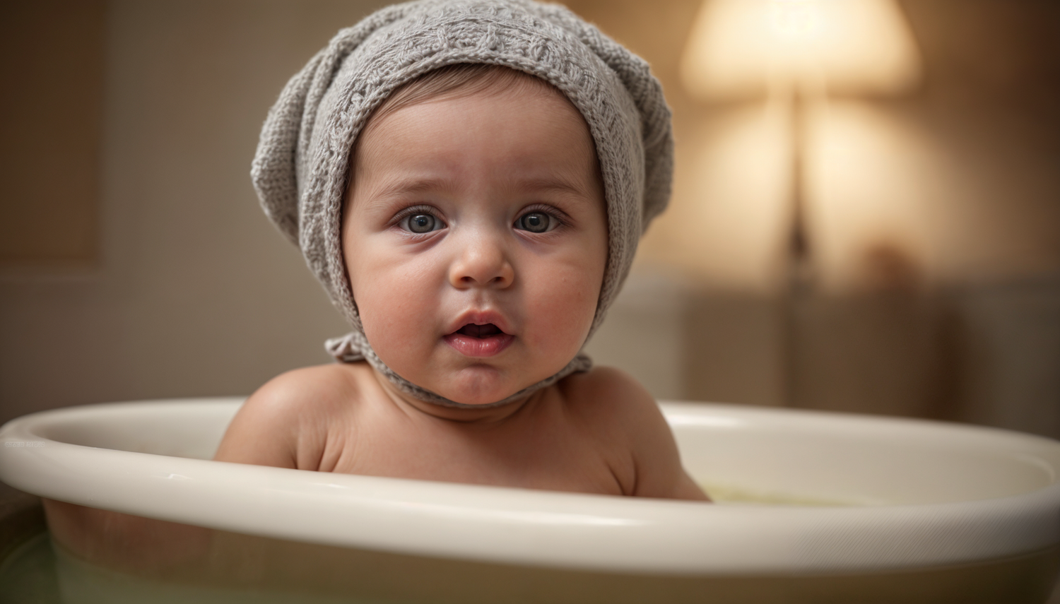 Bébé dans le bain - La Cigogne Orange