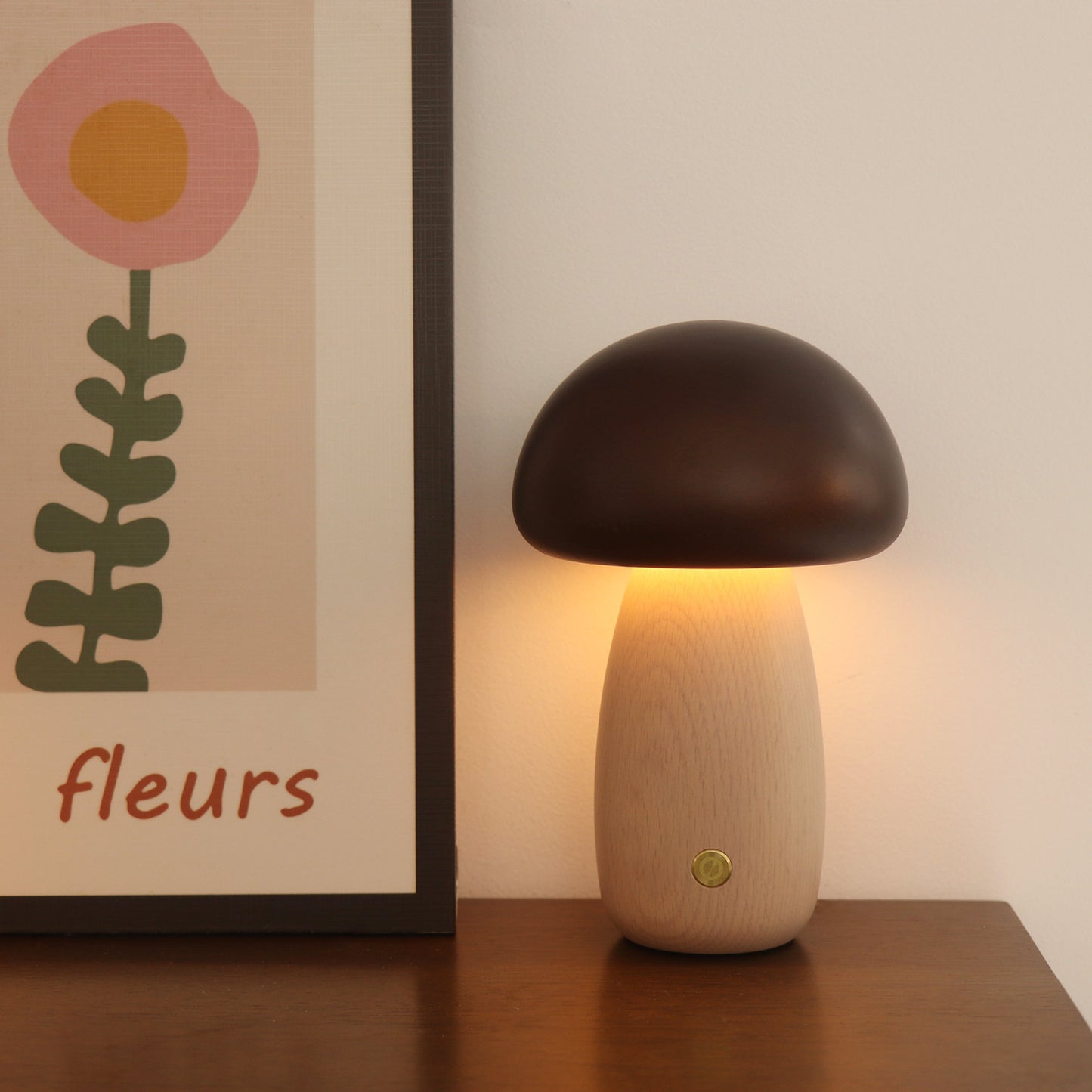 Lampe-de-chevet-bebe-champignon - La Cigogne Orange